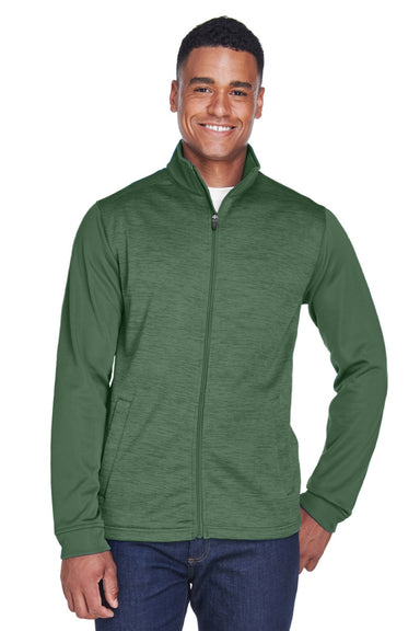 Devon & Jones DG796 Mens Newbury Fleece Full Zip Sweatshirt w/ Pockets Forest Green Model Front