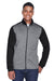 Devon & Jones DG796 Mens Newbury Fleece Full Zip Sweatshirt w/ Pockets Grey/Black Model Front