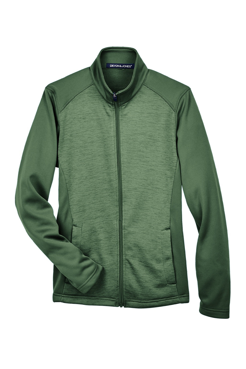 Devon & Jones DG796W Womens Newbury Fleece Full Zip Sweatshirt w/ Pockets Forest Green Flat Front