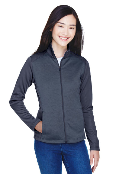 Devon & Jones DG796W Womens Newbury Fleece Full Zip Sweatshirt w/ Pockets Navy Blue Model Front