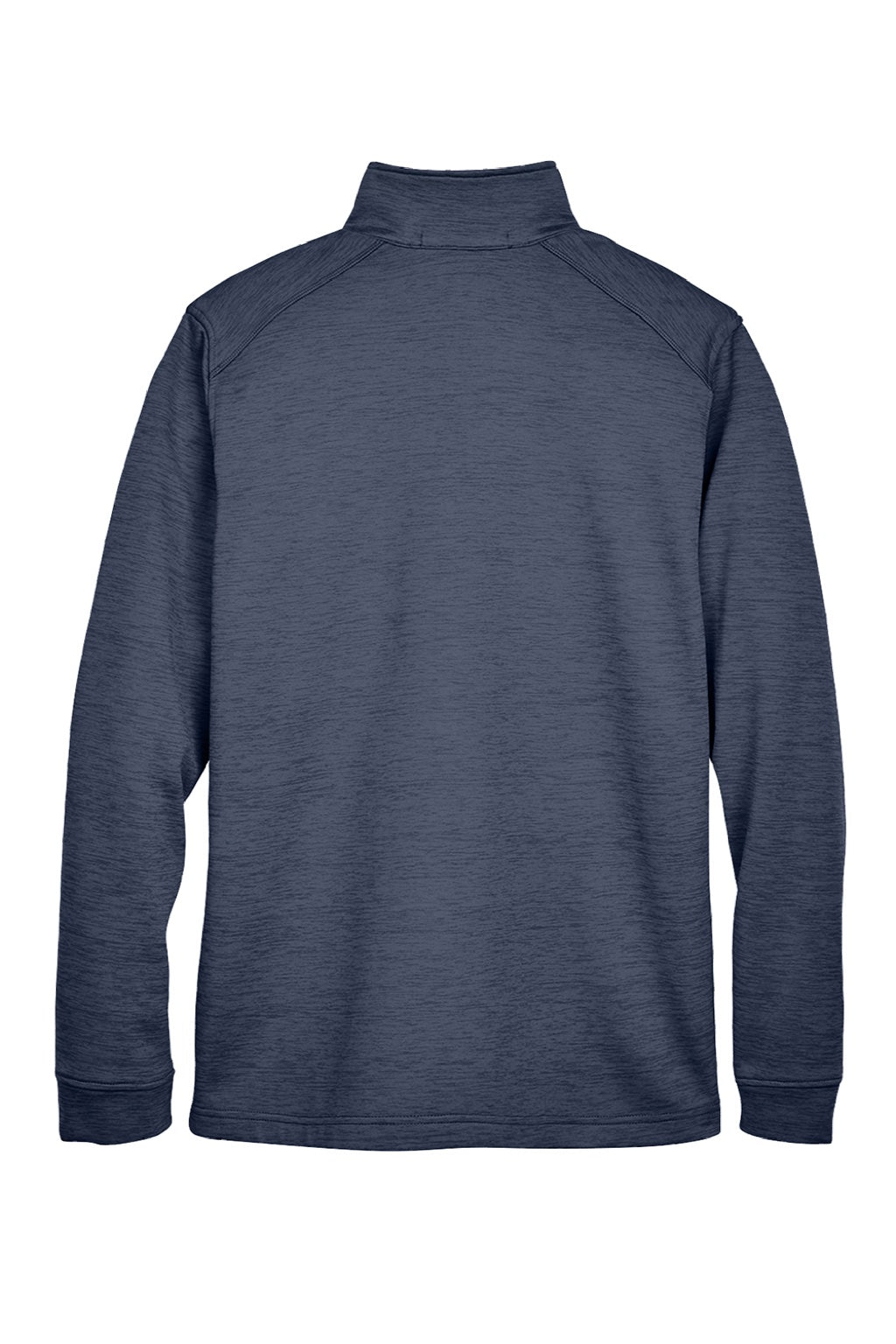 Devon & Jones DG798 Mens Newbury Fleece 1/4 Zip Sweatshirt w/ Pouch Pocket Heather Navy Blue Flat Back