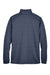 Devon & Jones DG798 Mens Newbury Fleece 1/4 Zip Sweatshirt w/ Pouch Pocket Heather Navy Blue Flat Back