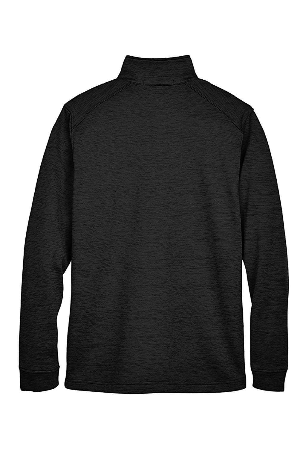 Devon & Jones DG798 Mens Newbury Fleece 1/4 Zip Sweatshirt w/ Pouch Pocket Heather Black Flat Back