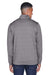 Devon & Jones DG798 Mens Newbury Fleece 1/4 Zip Sweatshirt w/ Pouch Pocket Heather Dark Grey Model Back
