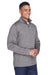 Devon & Jones DG798 Mens Newbury Fleece 1/4 Zip Sweatshirt w/ Pouch Pocket Heather Dark Grey Model 3q