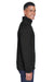 Devon & Jones DG798 Mens Newbury Fleece 1/4 Zip Sweatshirt w/ Pouch Pocket Heather Black Model Side