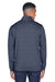 Devon & Jones DG798 Mens Newbury Fleece 1/4 Zip Sweatshirt w/ Pouch Pocket Heather Navy Blue Model Back