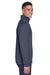 Devon & Jones DG798 Mens Newbury Fleece 1/4 Zip Sweatshirt w/ Pouch Pocket Heather Navy Blue Model Side