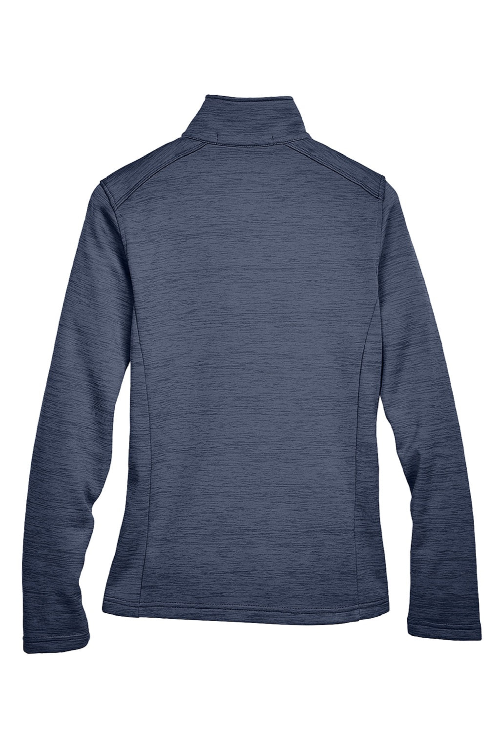 Devon & Jones DG798W Womens Newbury Fleece 1/4 Zip Sweatshirt w/ Pouch Pocket Heather Navy Blue Flat Back