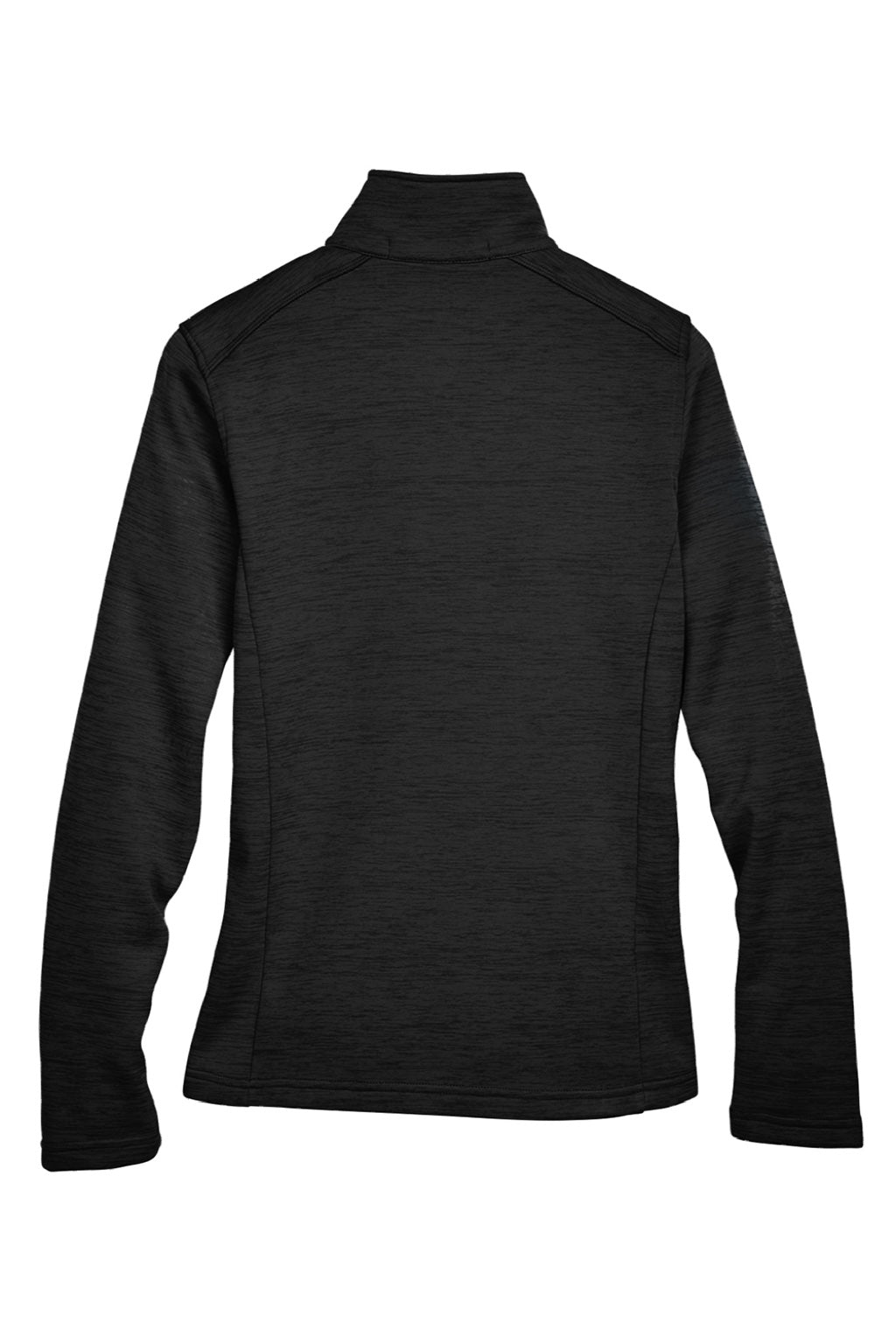 Devon & Jones DG798W Womens Newbury Fleece 1/4 Zip Sweatshirt w/ Pouch Pocket Heather Black Flat Back