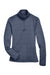 Devon & Jones DG798W Womens Newbury Fleece 1/4 Zip Sweatshirt w/ Pouch Pocket Heather Navy Blue Flat Front