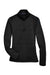 Devon & Jones DG798W Womens Newbury Fleece 1/4 Zip Sweatshirt w/ Pouch Pocket Heather Black Flat Front