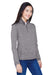 Devon & Jones DG798W Womens Newbury Fleece 1/4 Zip Sweatshirt w/ Pouch Pocket Heather Dark Grey Model 3q