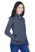 Devon & Jones DG798W Womens Newbury Fleece 1/4 Zip Sweatshirt w/ Pouch Pocket Heather Navy Blue Model 3q