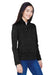 Devon & Jones DG798W Womens Newbury Fleece 1/4 Zip Sweatshirt w/ Pouch Pocket Heather Black Model 3q
