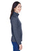 Devon & Jones DG798W Womens Newbury Fleece 1/4 Zip Sweatshirt w/ Pouch Pocket Heather Navy Blue Model Side