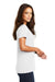 District DM1170L Womens Perfect Weight Short Sleeve V-Neck T-Shirt Bright White Model Side