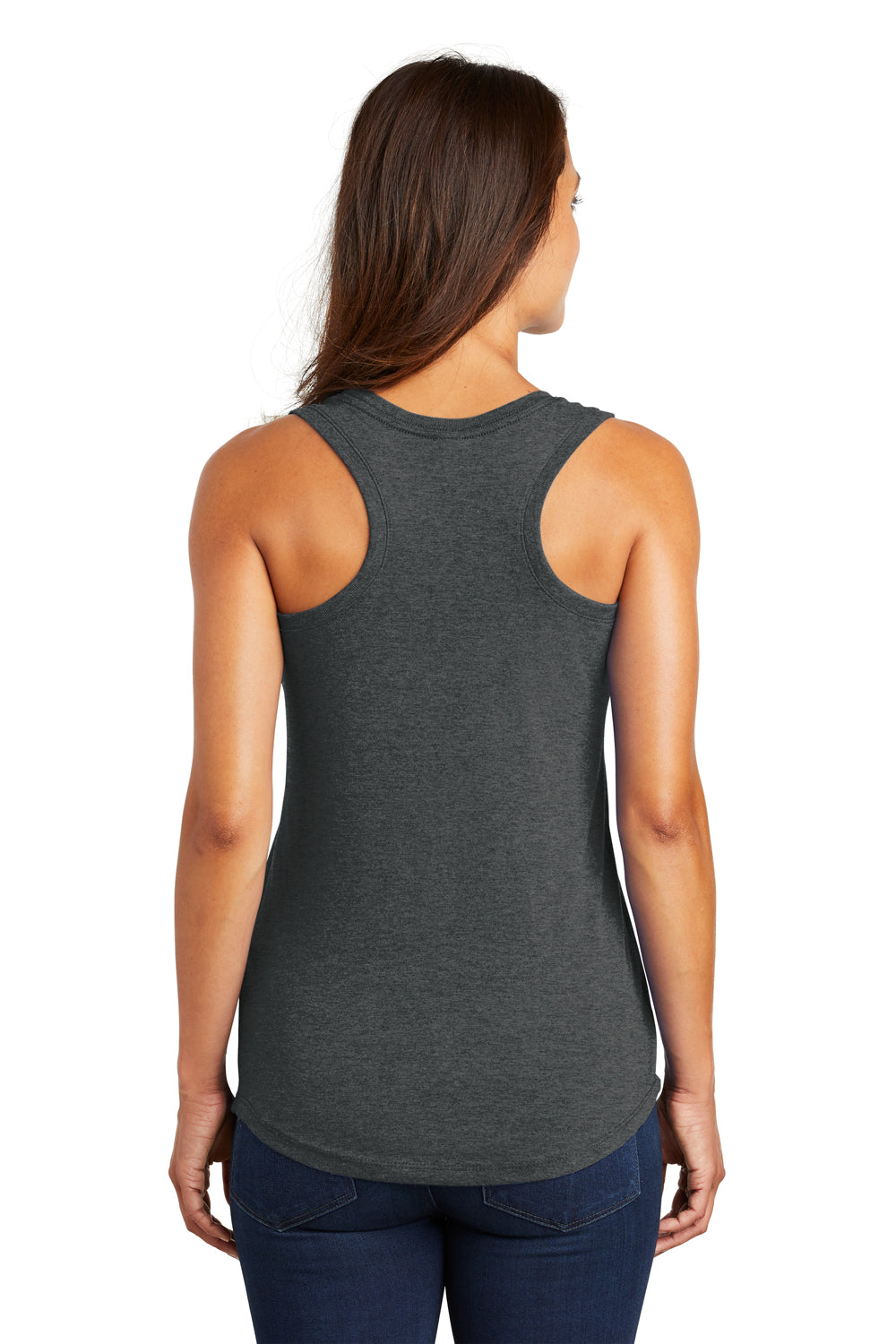District DM138L Womens Perfect Tri Tank Top Black Frost Model Back