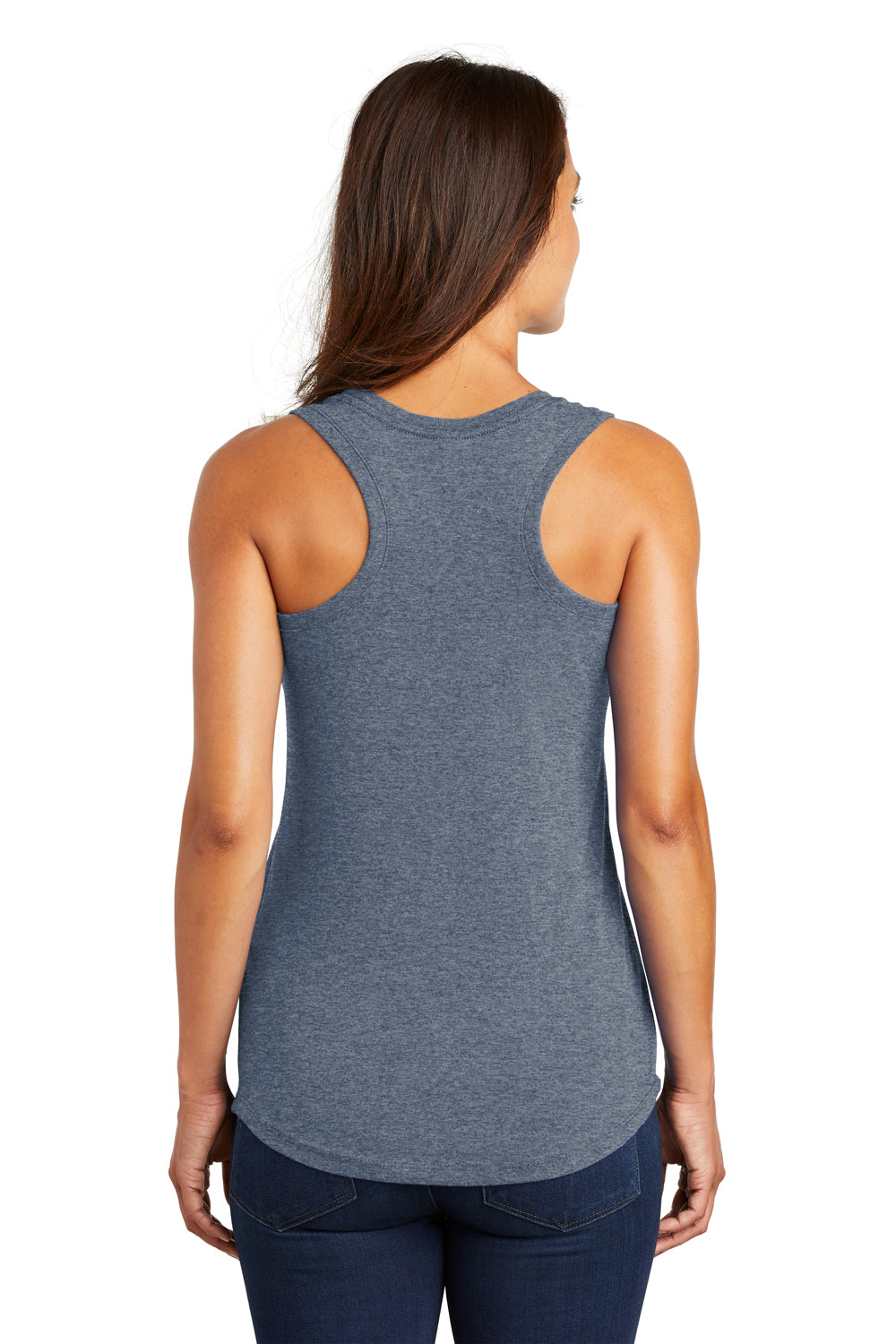 District DM138L Womens Perfect Tri Tank Top Navy Blue Frost Model Back