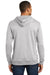District DM391 Mens Fleece Hooded Sweatshirt Hoodie w/ Pouch Pocket Heather Grey Model Back