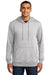 District DM391 Mens Fleece Hooded Sweatshirt Hoodie w/ Pouch Pocket Heather Grey Model Front
