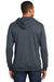District DM391 Mens Fleece Hooded Sweatshirt Hoodie w/ Pouch Pocket Heather Navy Blue Model Back