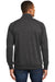 District DM392 Mens Fleece 1/4 Zip Sweatshirt w/ Pouch Pocket Heather Black Model Back