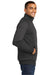 District DM392 Mens Fleece 1/4 Zip Sweatshirt w/ Pouch Pocket Heather Black Model Side