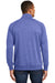 District DM392 Mens Fleece 1/4 Zip Sweatshirt w/ Pouch Pocket Heather Deep Royal Blue Model Back