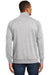 District DM392 Mens Fleece 1/4 Zip Sweatshirt w/ Pouch Pocket Heather Grey Model Back