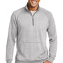 District Mens Fleece 1/4 Zip Sweatshirt w/ Pouch Pocket - Heather Grey