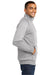 District DM392 Mens Fleece 1/4 Zip Sweatshirt w/ Pouch Pocket Heather Grey Model Side