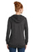 District DM493 Womens Fleece Hooded Sweatshirt Hoodie w/ Pouch Pocket Heather Black Model Back