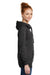 District DM493 Womens Fleece Hooded Sweatshirt Hoodie w/ Pouch Pocket Heather Black Model Side