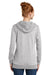 District DM493 Womens Fleece Hooded Sweatshirt Hoodie w/ Pouch Pocket Heather Grey Model Back