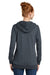 District DM493 Womens Fleece Hooded Sweatshirt Hoodie w/ Pouch Pocket Heather Navy Blue Model Back