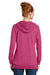 District DM493 Womens Fleece Hooded Sweatshirt Hoodie w/ Pouch Pocket Heather Azalea Pink Model Back