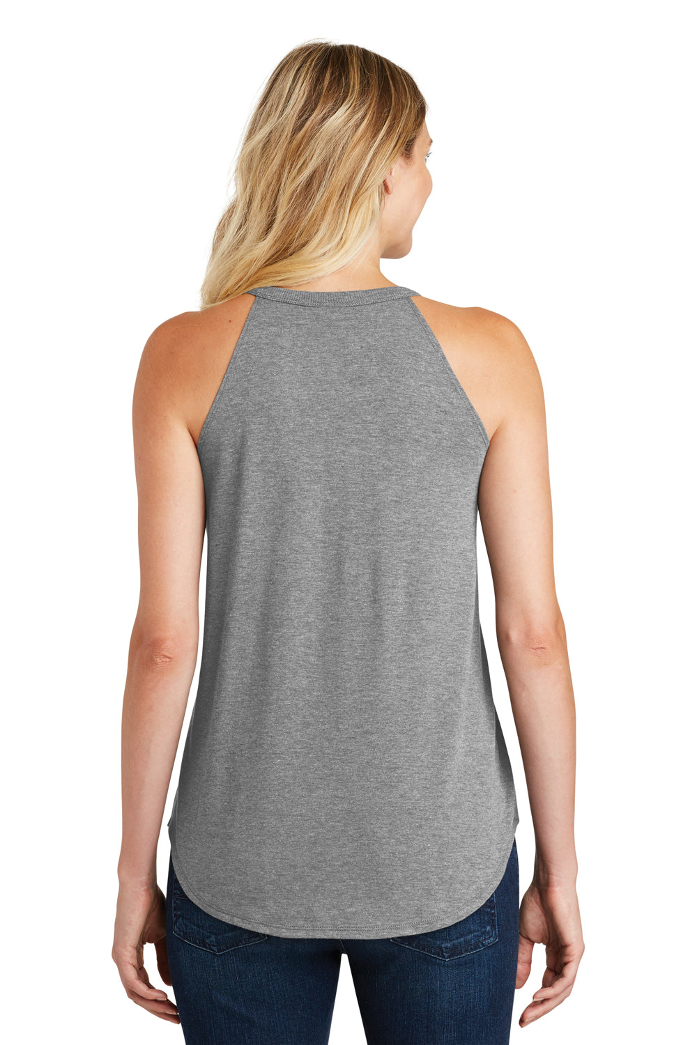 District DT137L Womens Perfect Tri Rocker Tank Top Grey Frost Model Back