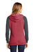 District DT296 Womens Fleece Hooded Sweatshirt Hoodie w/ Pouch Pocket Heather Red/Charcoal Grey Model Back