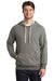 District DT355 Mens Perfect French Terry Hooded Sweatshirt Hoodie w/ Pouch Pocket Grey Frost Model Front