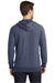 District DT355 Mens Perfect French Terry Hooded Sweatshirt Hoodie w/ Pouch Pocket New Navy Blue Model Back
