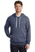 District DT355 Mens Perfect French Terry Hooded Sweatshirt Hoodie w/ Pouch Pocket New Navy Blue Model Front