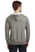 District DT356 Mens Perfect French Terry Full Zip Hooded Sweatshirt Hoodie w/ Pockets Grey Frost Model Back