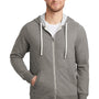 District Mens Perfect French Terry Full Zip Hooded Sweatshirt Hoodie w/ Pockets - Grey Frost - Closeout