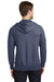 District DT356 Mens Perfect French Terry Full Zip Hooded Sweatshirt Hoodie w/ Pockets New Navy Blue Model Back