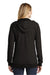 District DT456 Womens Perfect French Terry Full Zip Hooded Sweatshirt Hoodie w/ Pockets Black Model Back