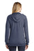 District DT456 Womens Perfect French Terry Full Zip Hooded Sweatshirt Hoodie w/ Pockets New Navy Blue Model Back