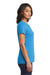 District DT6002 Womens Very Important Short Sleeve Crewneck T-Shirt Heather Bright Turquoise Blue Model Side