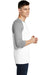 District DT6210 Mens Very Important 3/4 Sleeve Crewneck T-Shirt White/Heather Light Grey Model Side
