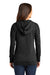 District DT665 Womens Medal Full Zip Hooded Sweatshirt Hoodie w/ Pockets Black Model Back